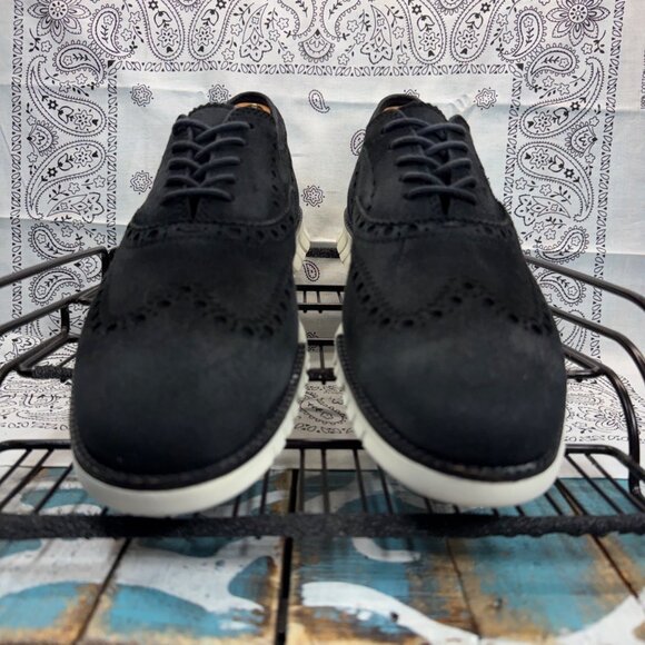 Cole Haan Zerogrand Wing Tip Black Suede C23740 Size  8.5M EUC main image 3
